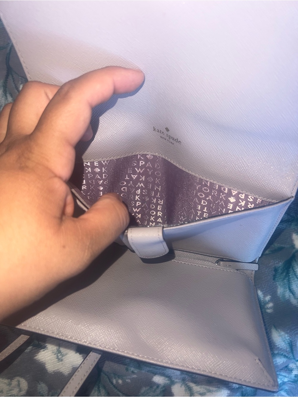 Kate Spade Lilac bunny-Accent Wallet on a Chain - Picture 4 of 6